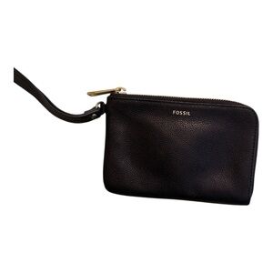 FOSSIL Black Leather Wristlet